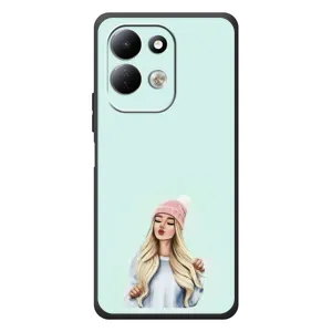 Силіконовый Чохол на Xiaomi Redmi 17 з картинкой Модных девушек (В шапці)