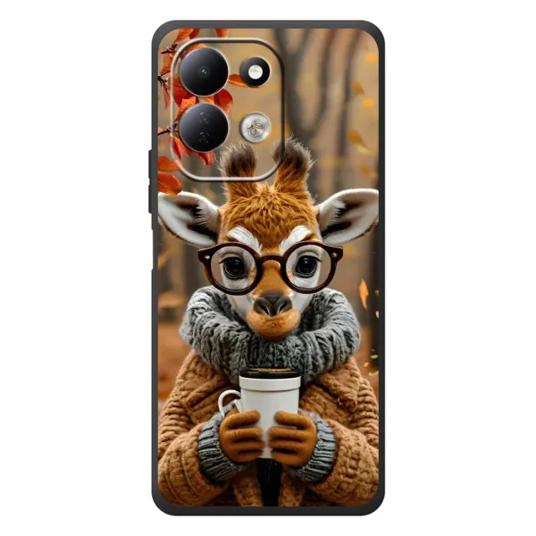 Чехол с рисунком «Жираф с кофе» для Xiaomi Redmi 17