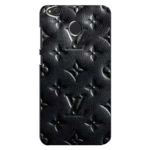 Текстурный Чехол Louis Vuitton для Редми 4х (Черный ЛВ)