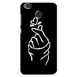 Чехлы (Знак сердечка) на Xiaomi Redmi 4X (Сердце на черном)