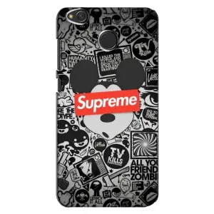 Чохол з Брендами одягу на Редмі 4Х (Supreme Маус)