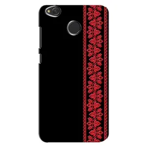 Силиконовый Чехол на Xiaomi Redmi 4X с картинкой Вышиванки (Вышиванка на черном)
