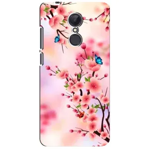 Чехол с принтом САКУРЫ на Xiaomi Redmi 5 Plus (Бабочки на сакуре)