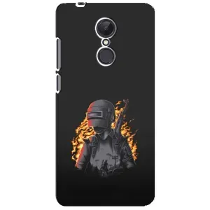 Силиконовый чехол с картинкой "Герой Pubg" на Xiaomi Redmi 5 Plus (В огне)