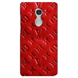 Текстурный Чехол Louis Vuitton для Редми 5 (Красный ЛВ)