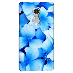 Силиконовый бампер с принтом (цветочки) на Редми 5 (Синие цветы)