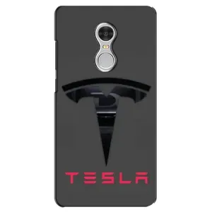 Силиконовый бампер с картинкой машины на Xiaomi Redmi 5 (Logo TESLA)