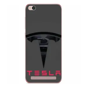 Силиконовый бампер с картинкой машины на Xiaomi Redmi 5A (Logo TESLA)