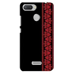 Силиконовый Чехол на Xiaomi Redmi 6 (Красная Вышиванка)