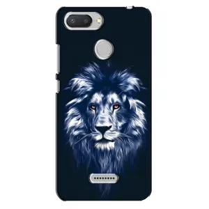 Чехол с картинкой на Xiaomi Redmi 6 (Лев - синий)