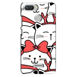 Бампер с изображением Котиков для Редми 6 (Новогодние котики)