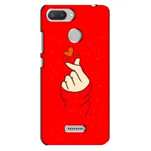 Чехлы (Знак сердечка) на Xiaomi Redmi 6 (Сердце на красном)