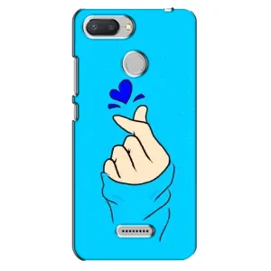 Чехлы (Знак сердечка) на Xiaomi Redmi 6 (Сердце на синем)
