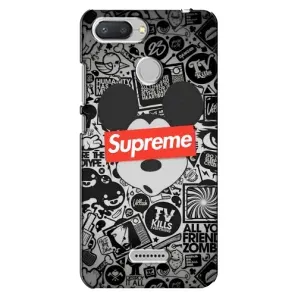 Чехол с Брендами одежды на Редми 6 (Supreme Маус)