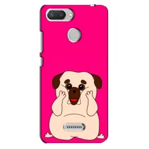 Чехол (ТПУ) Милые собачки для Xiaomi Redmi 6 (Веселый Мопсик)