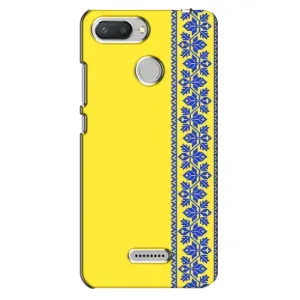 Силиконовый Чехол на Xiaomi Redmi 6 (Вышиванка на желтом)