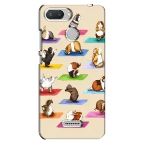 Чехол с Прикольным принтом на Xiaomi Redmi 6 (Ёга свинок)