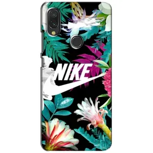 Силиконовый Чехол на Xiaomi Redmi 7 с картинкой Nike (Цветочный Nike)