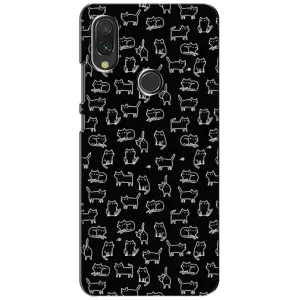 Чохол на тематику: Коти для Xiaomi Redmi 7 (Котики на чорному)