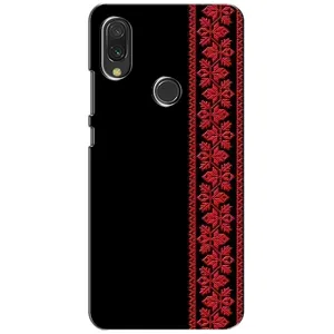 Силиконовый Чехол на Xiaomi Redmi 7 (Красная Вышиванка)