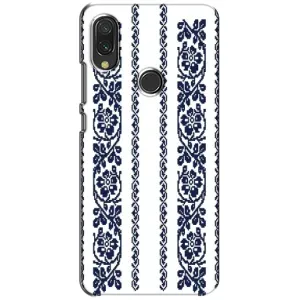 Силиконовый Чехол на Xiaomi Redmi 7 с картинкой Вышиванки (Синяя вышиванка)