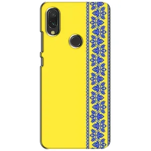 Силиконовый Чехол на Xiaomi Redmi 7 (Вышиванка на желтом)