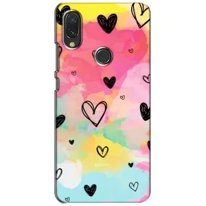 Чехлы с тематикой "Маленькие Сердечки" на Xiaomi Redmi 7 (Яркие сердечки)