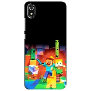 Чехлы для Xiaomi Redmi 7A (Персонажи Майн Крафт) (Герой Майнкрафт)