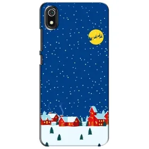 Силиконовый бампер на рождество для Xiaomi Redmi 7A (Город в снегу)