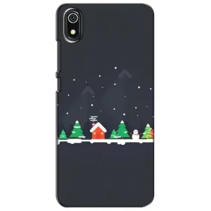 Силиконовый бампер на рождество для Xiaomi Redmi 7A (Город зимний)
