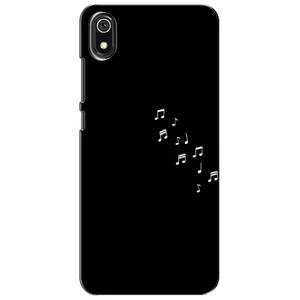 Чехол с картинками на черном фоне для Xiaomi Redmi 7A (Ноты)