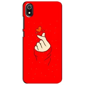 Чохол (Знак сердечка) для Xiaomi Redmi 7A (Сердечко на червоному)