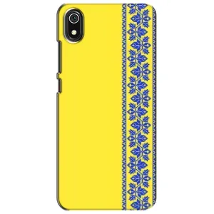 Силиконовый Чехол на Xiaomi Redmi 7A (Вышиванка на желтом)