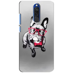 Чехол (ТПУ) Милые собачки для Xiaomi Redmi 8 (Бульдог в очках)