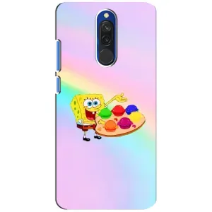 Силиконовый чехол Спанч Боб на Редми 8 (Бургеры)