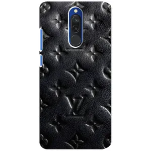 Текстурный Чехол Louis Vuitton для Редми 8 (Черный ЛВ)