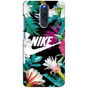 Силиконовый Чехол на Xiaomi Redmi 8 с картинкой Nike (Цветочный Nike)