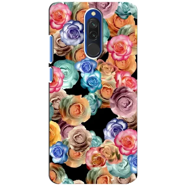 Чехол с рисунком «Цветы на черном» для Xiaomi Redmi 8 Чехол с рисунком «Цветы на черном» для Xiaomi Redmi 8