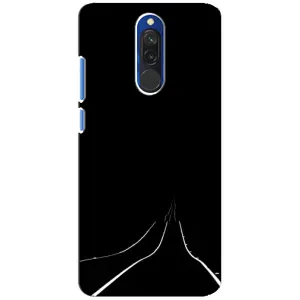 Чехол с картинками на черном фоне для Xiaomi Redmi 8 (Дорога)