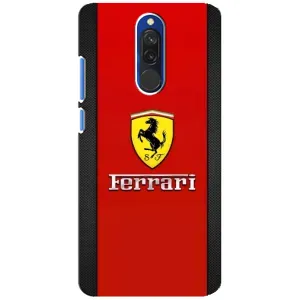 Силиконовый бампер с картинкой машины на Xiaomi Redmi 8 (Ferrari Logo)