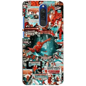 Чехол Супергерой Человека Паука на Xiaomi Redmi 8 (Комиксы Человек Паук)