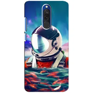 Силиконовый Чехол с принтом "Космонавты" на Xiaomi Redmi 8 (Космонавт в воде)