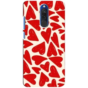 Чехлы с тематикой "Маленькие Сердечки" на Xiaomi Redmi 8 (Красные сердечка)