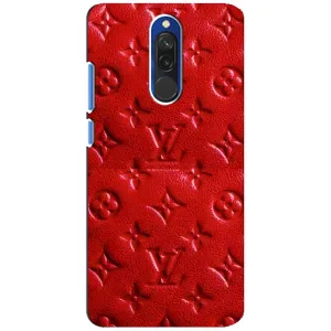 Текстурный Чехол Louis Vuitton для Редми 8 (Красный ЛВ)