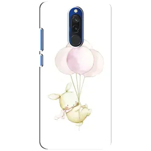 Силиконовый бампер с картинкой животных для Xiaomi Redmi 8 (Кролик и шарики)