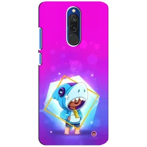 Чехол Бравл Старс для Xiaomi Redmi 8 (Леон в костюме Акулы)