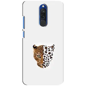 Чехол с леопардовым принтом на Xiaomi Redmi 8 (Леопард на белом)