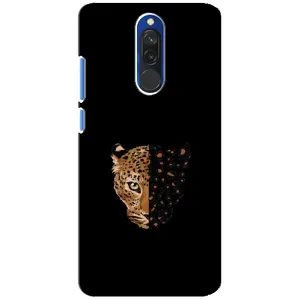 Чехол с леопардовым принтом на Xiaomi Redmi 8 (Леопард на черном)