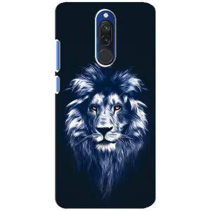Чехол с картинкой на Xiaomi Redmi 8 (Лев - синий)
