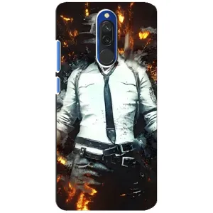 Силиконовый чехол с картинкой "Герой Pubg" на Xiaomi Redmi 8 (Man Пубг)